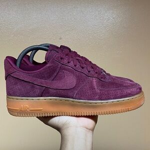 Nike Air Force 1 Low ‘07 Suede “Deep Garnet” 749263-600 Size 8